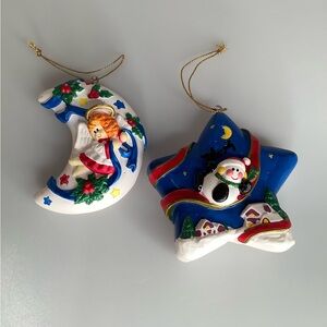Big Arrow Vintage Snowman Angel Christmas Ornaments